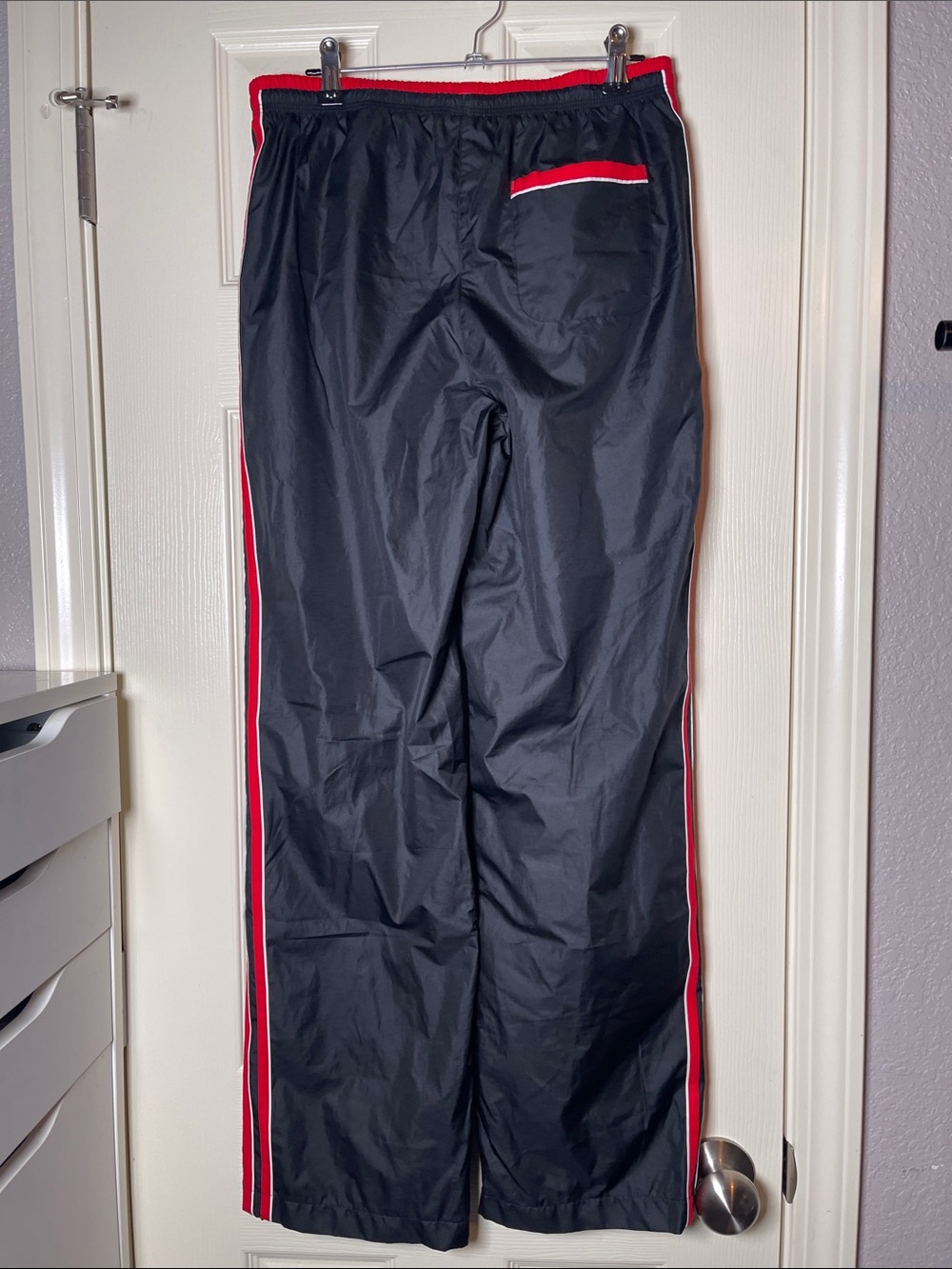 adidas Black Track Pants with Red Side Stripes - Picture 4 of 10
